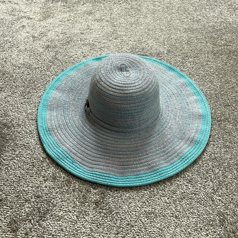 Surf Gear Sun Hat womens One Size Light Blue Wide Brim Polyester Beach Casual
